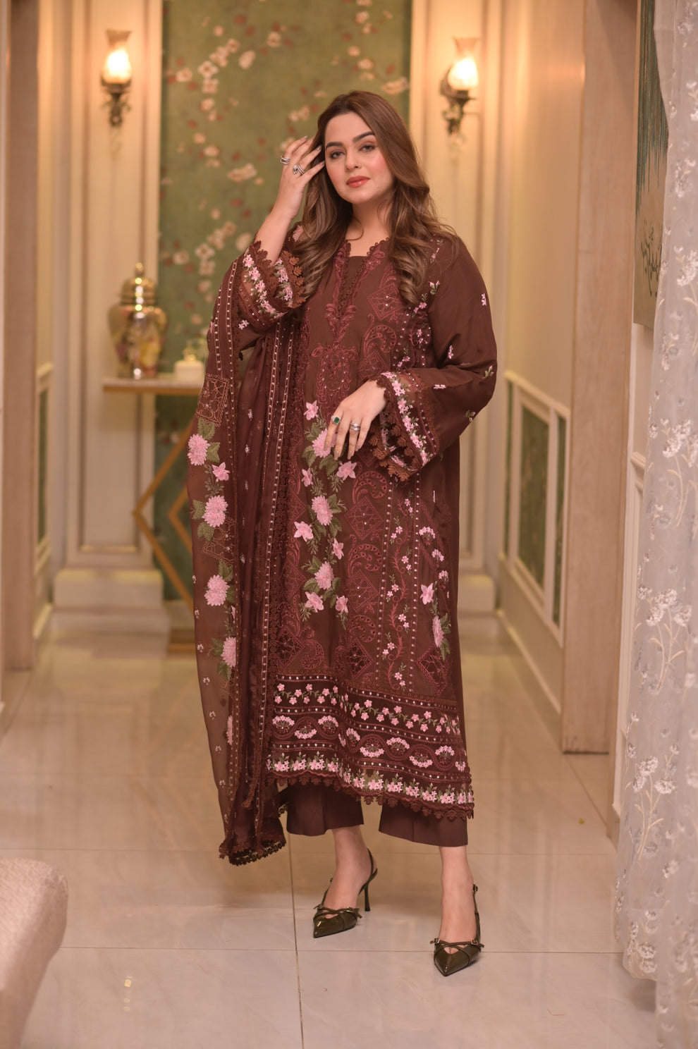 Dhanak Embroidery 3PC SUIT BTK-1043