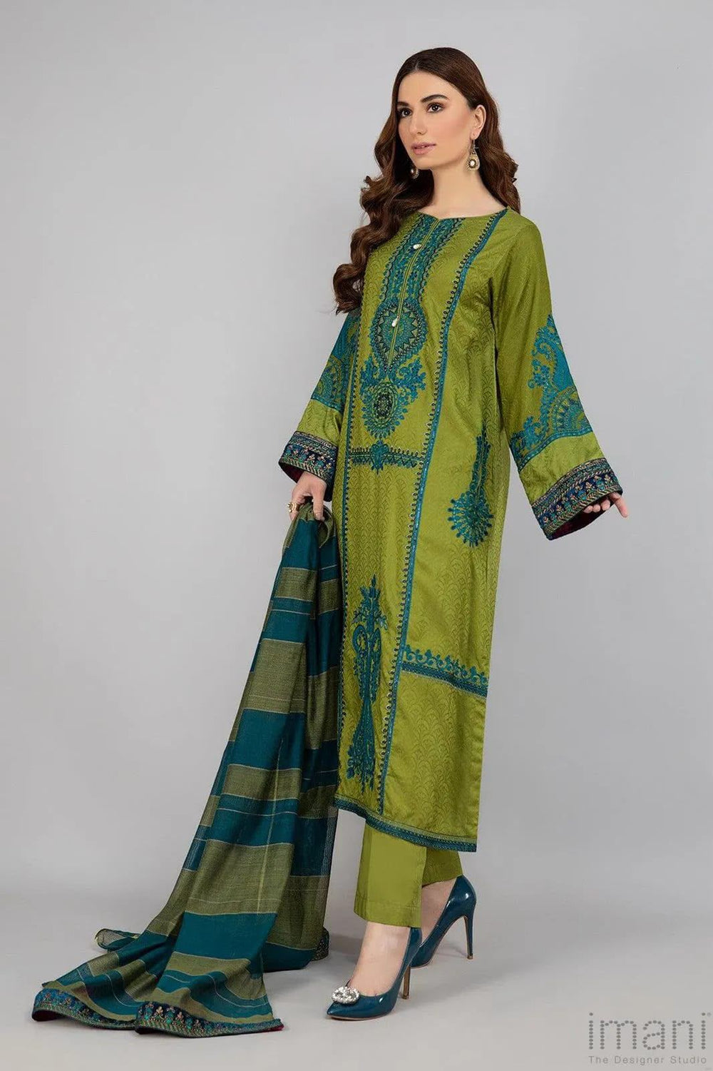 Dhanak Embroidery 3PC SUIT BTK-1045