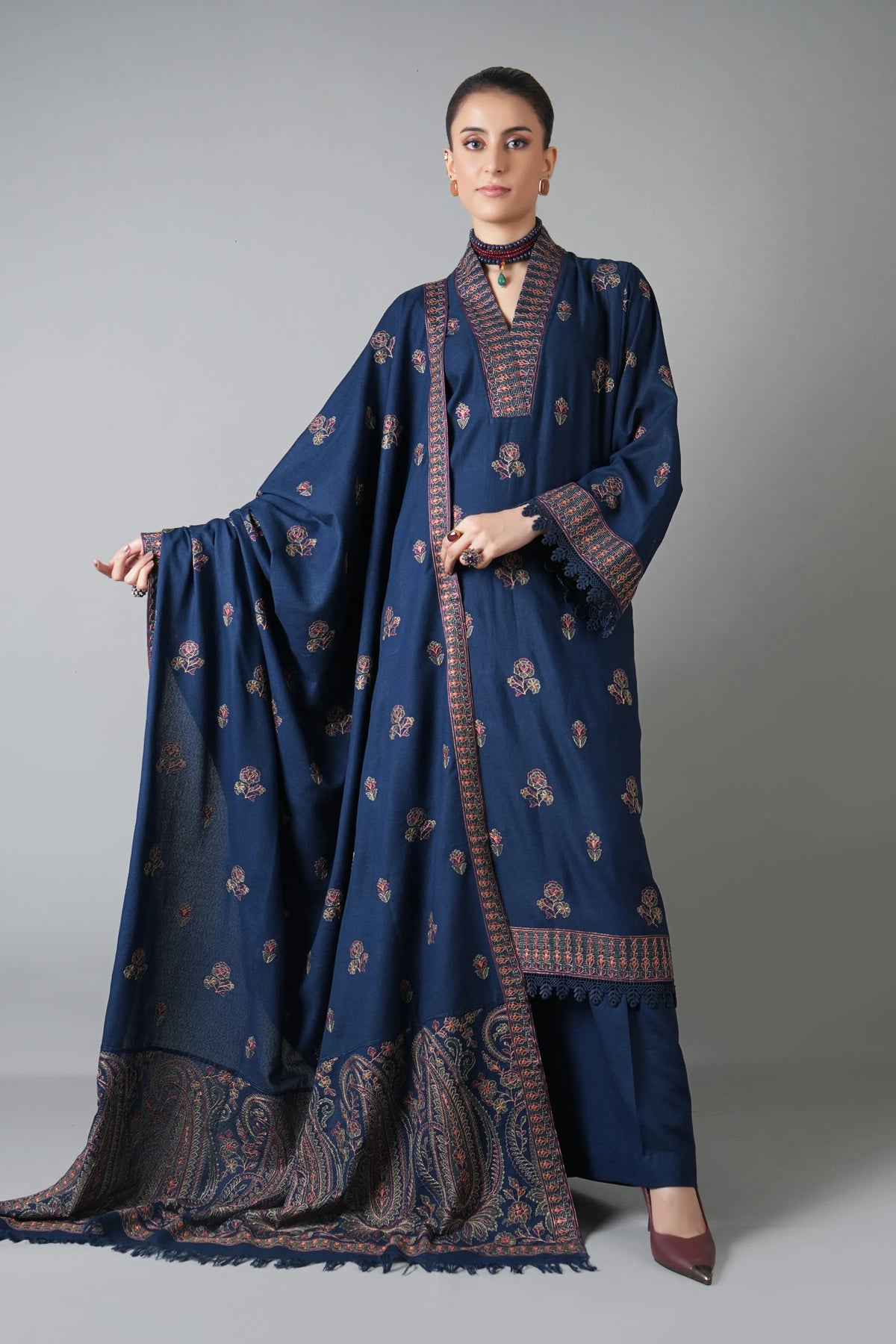 Dhanak Embroidery 3PC SUIT BTK-1051