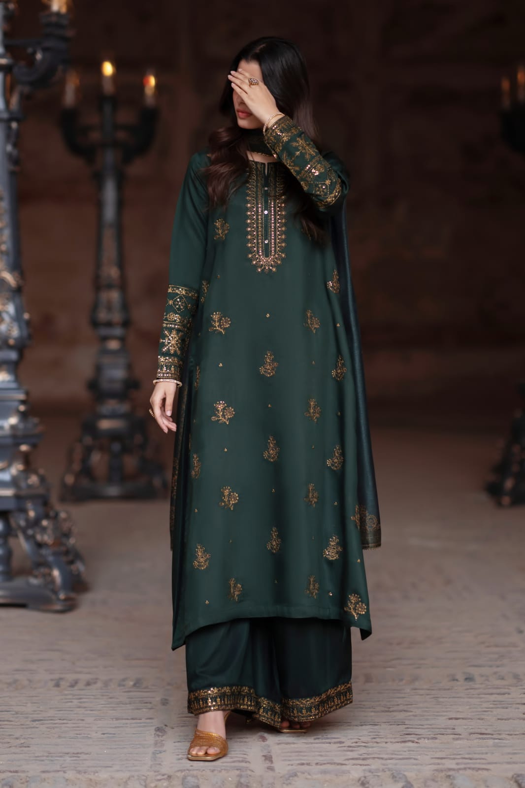 Dhanak Embroidery 3PC SUIT BTK-1057