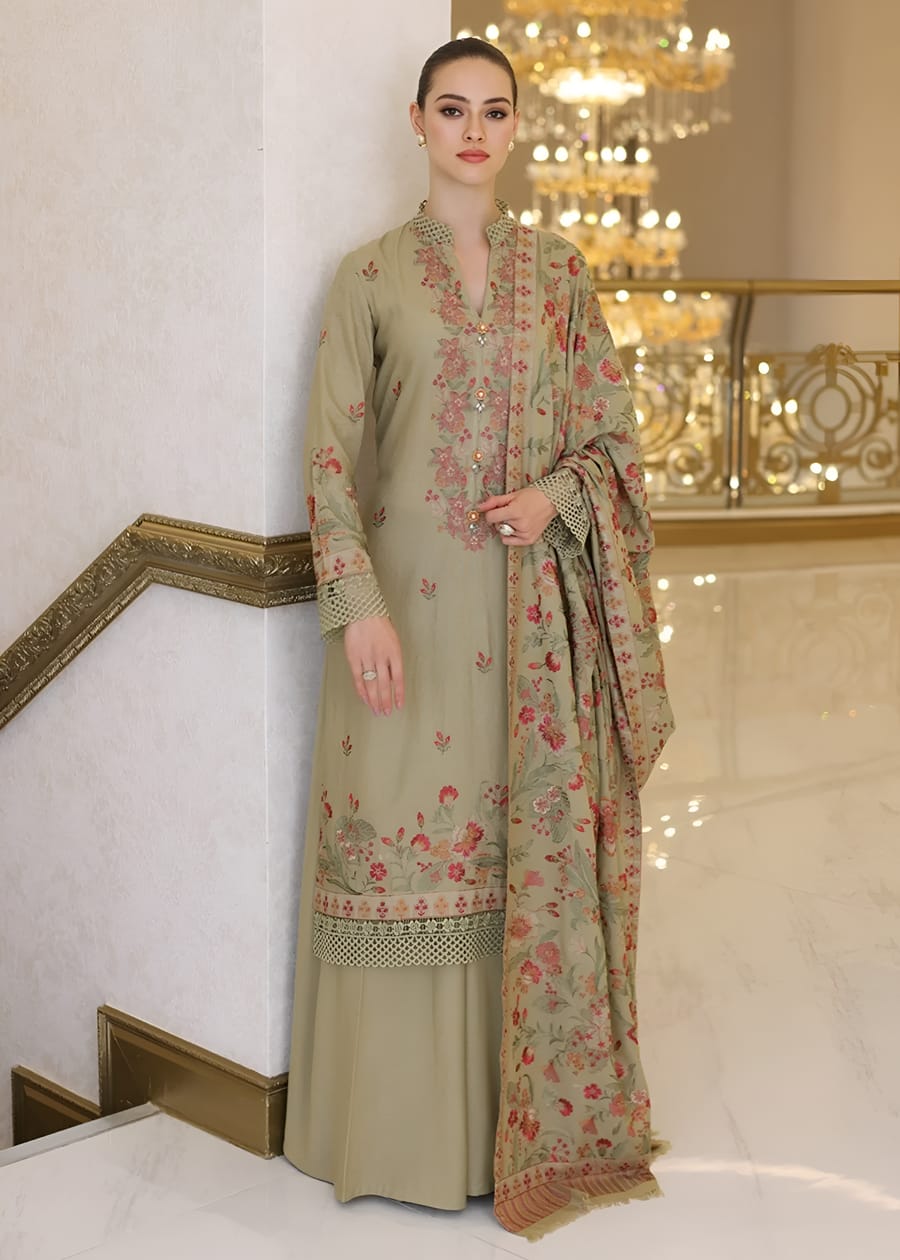 Dhanak Embroidery 3PC SUIT BTK-1011