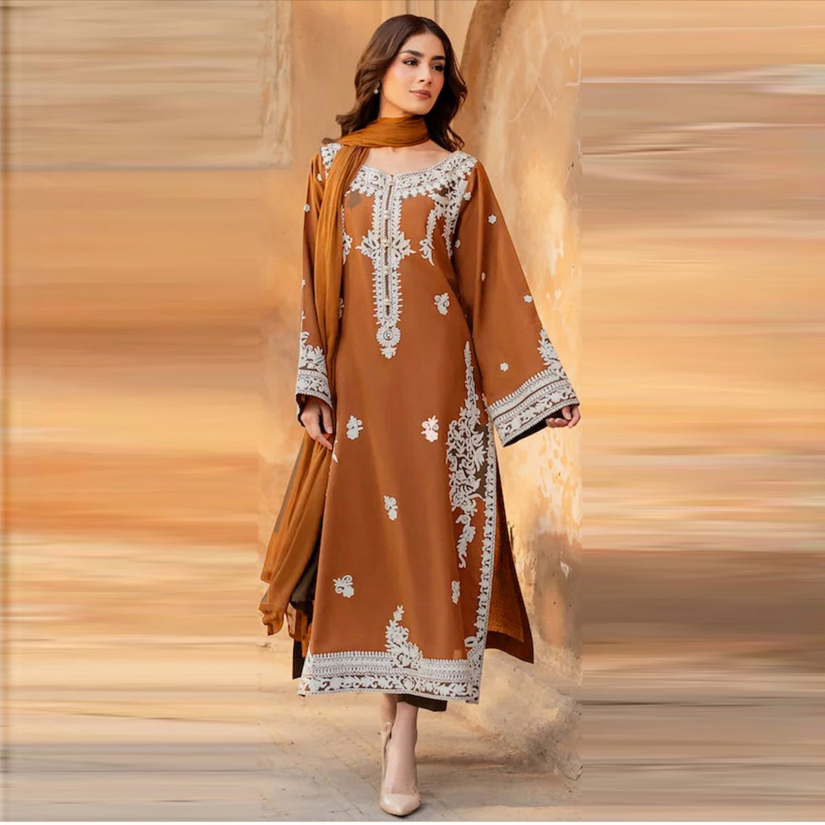 Dhanak Embroidery 3PC SUIT BTK-1041