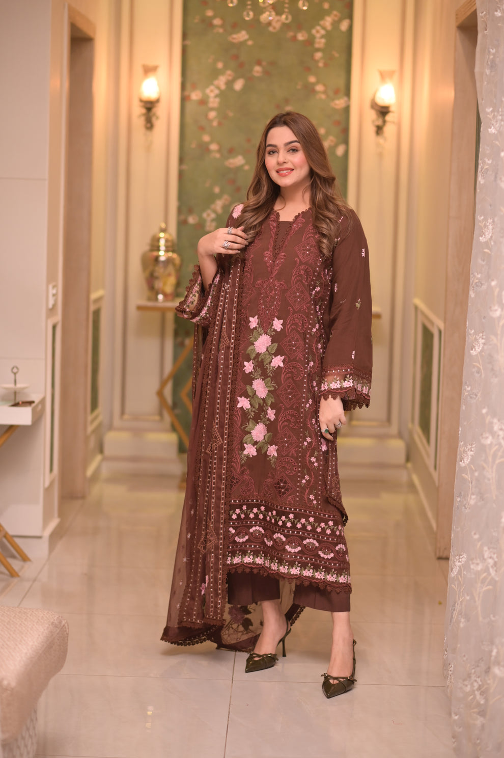 Dhanak Embroidery 3PC SUIT BTK-1043
