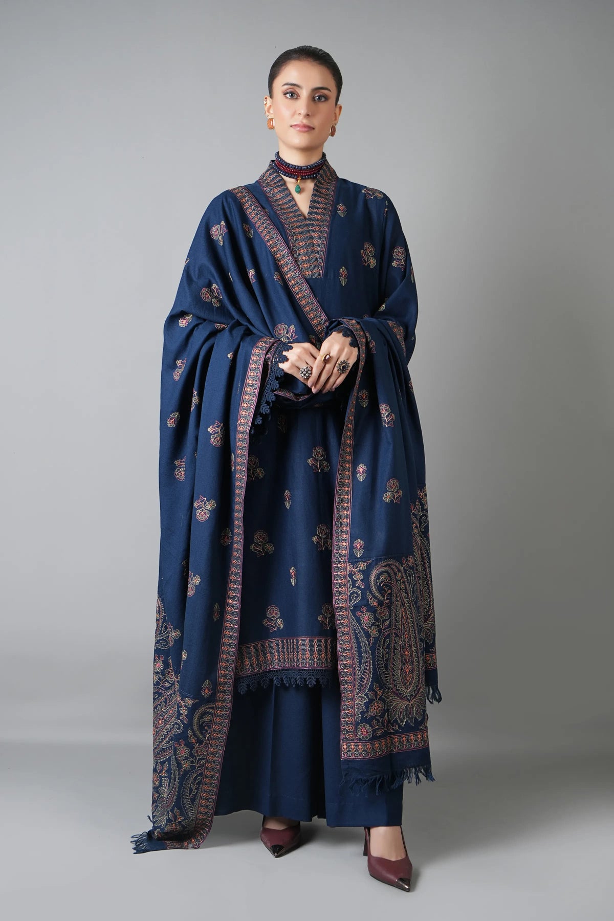 Dhanak Embroidery 3PC SUIT BTK-1051