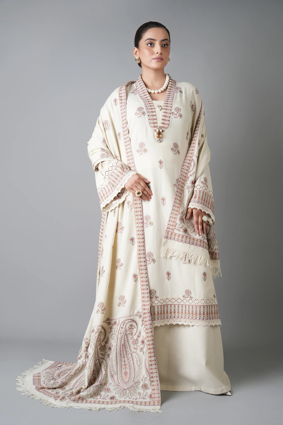 Dhanak Embroidery 3PC SUIT BTK-1052