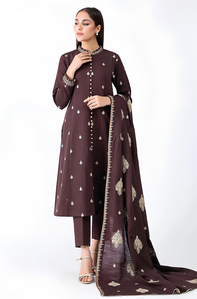 Dhanak Embroidery 3PC SUIT BTK-1061