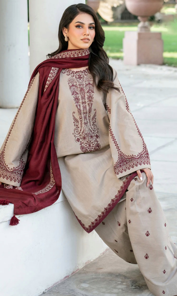 Dhanak Embroidery 3PC SUIT BTK-1024