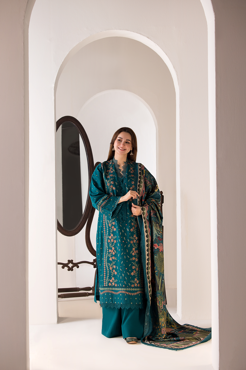 Dhanak Embroidery 3PC SUIT BTK-1001