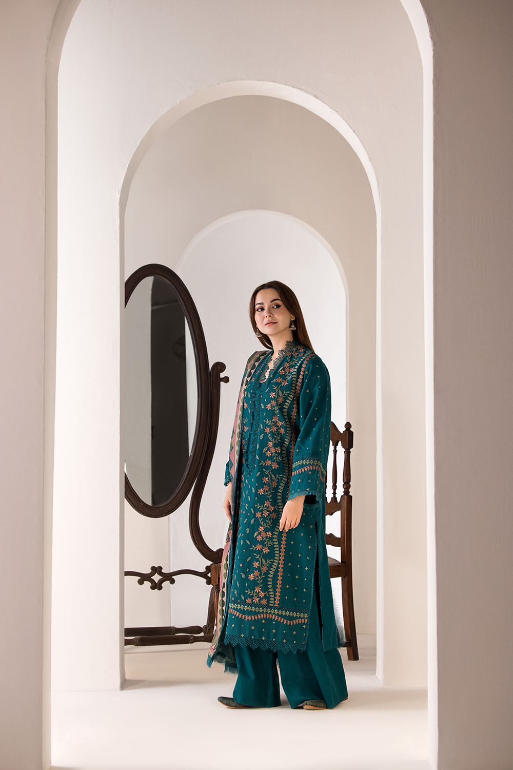 Dhanak Embroidery 3PC SUIT BTK-1001