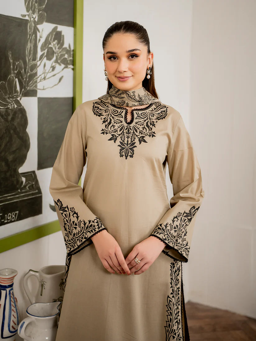 Dhanak Embroidery 3PC SUIT BTK-1002