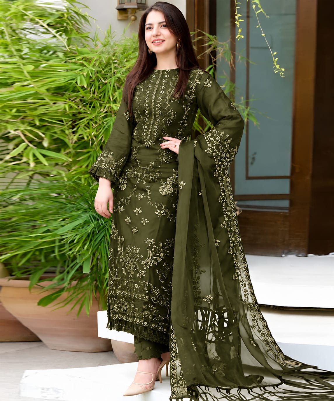 Dhanak Embroidery 3PC SUIT BTK-1022