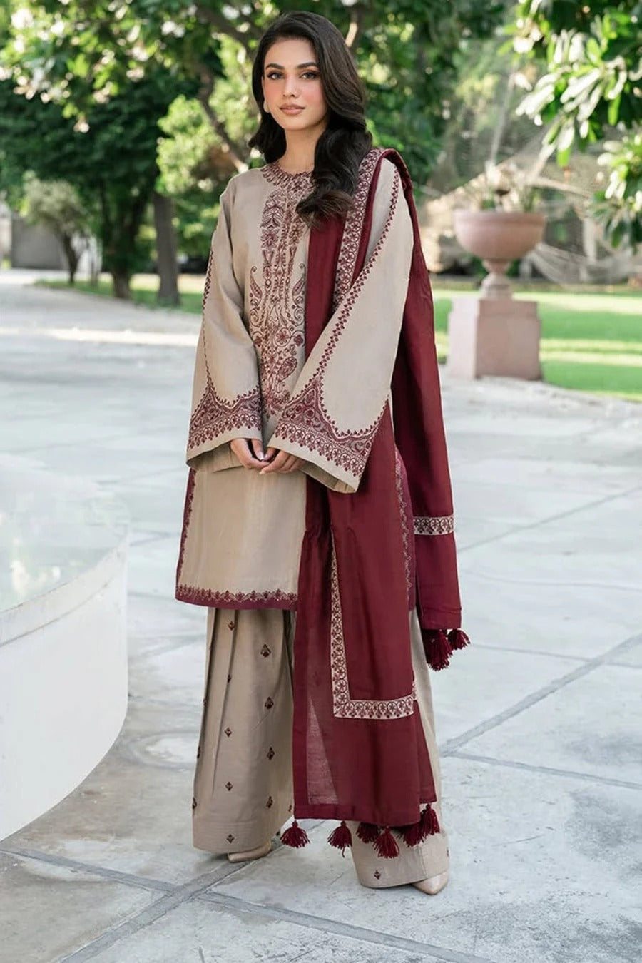 Dhanak Embroidery 3PC SUIT BTK-1024