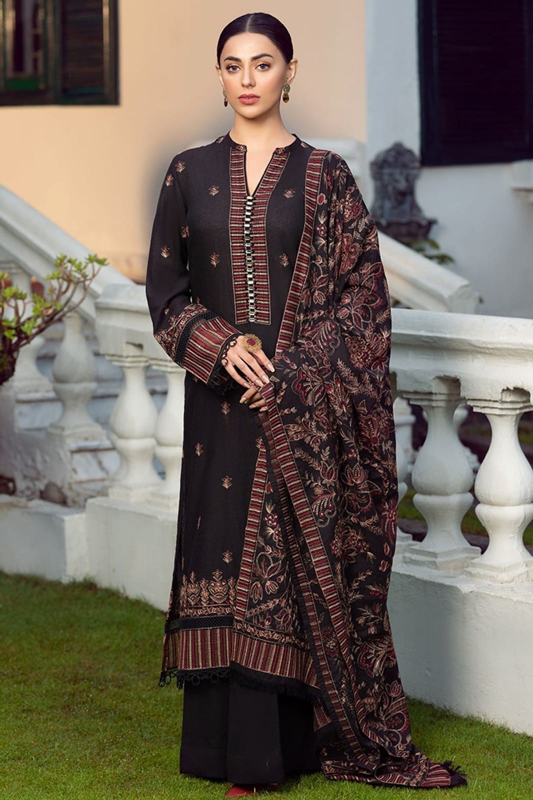 Dhanak Embroidery 3PC SUIT BTK-1012