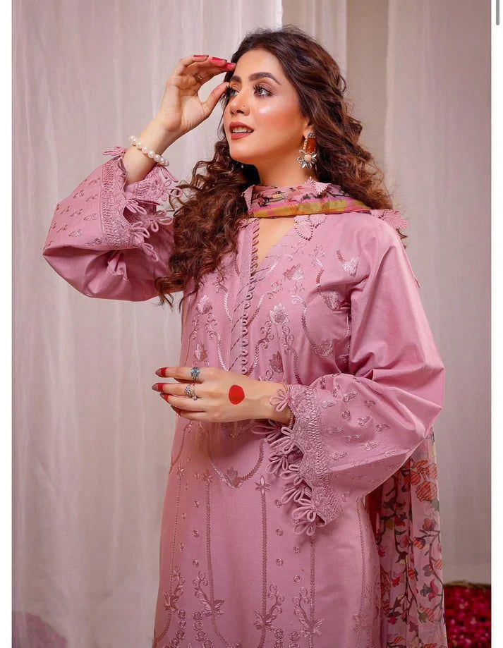 Dhanak Embroidery 3PC SUIT BTK-1003