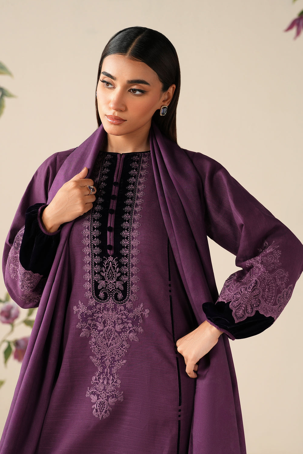 Dhanak Embroidery 3PC SUIT BTK-1007