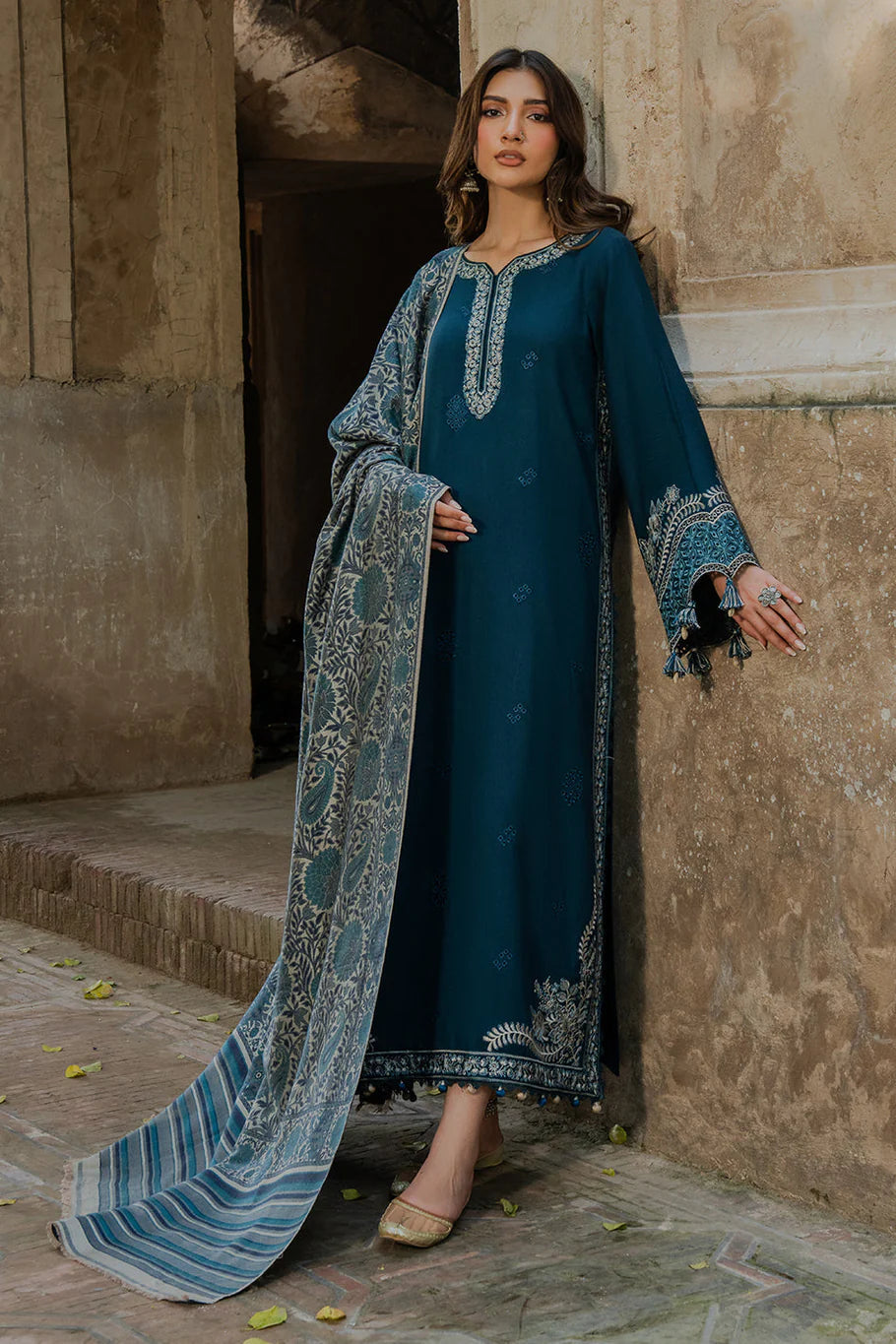 Dhanak Embroidery 3PC SUIT BTK-1009