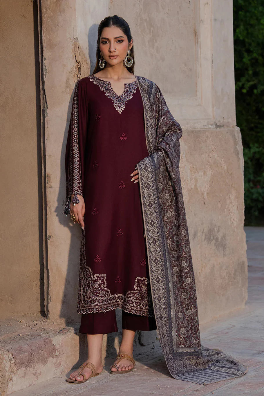 Dhanak Embroidery 3PC SUIT BTK-1003