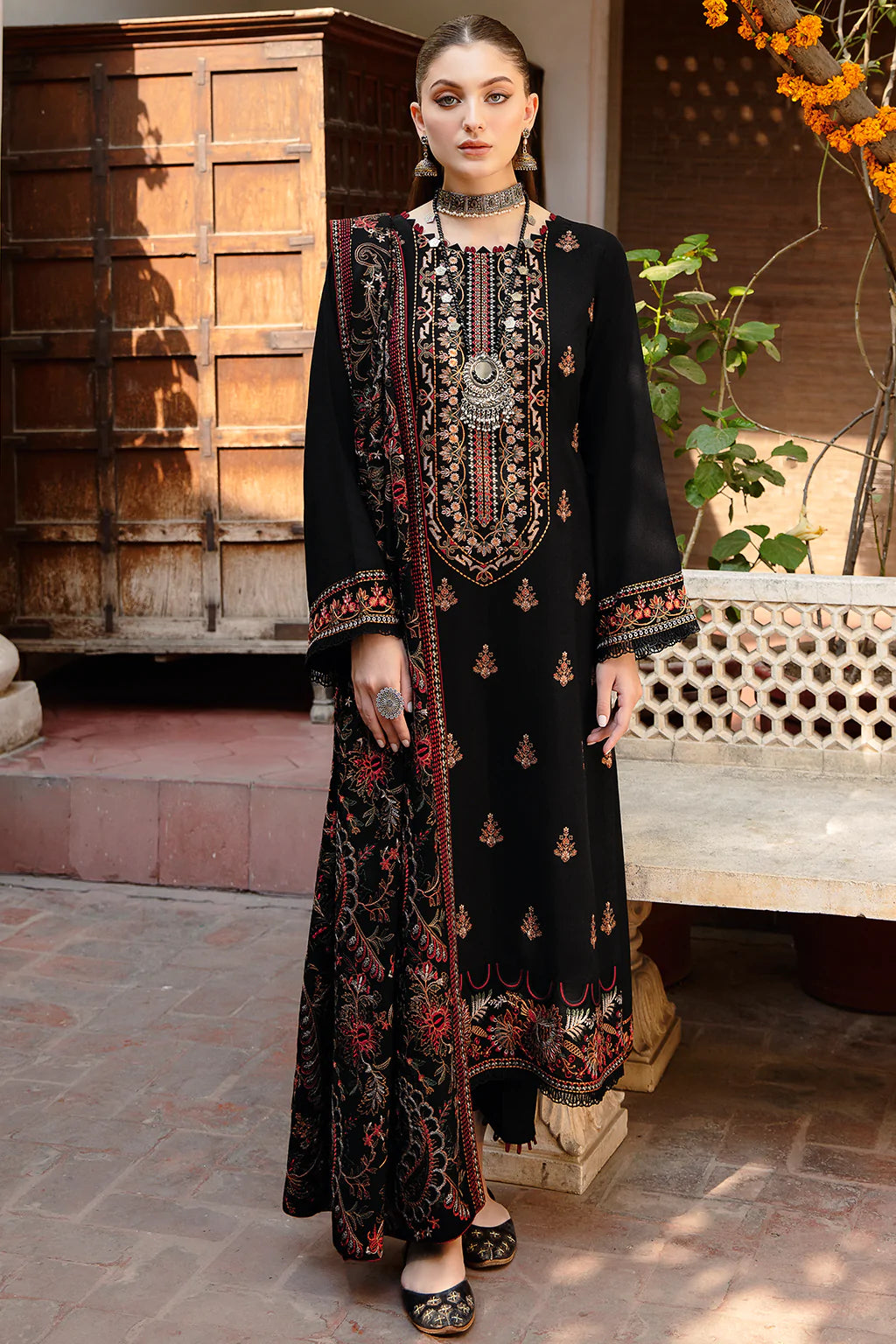 Dhanak Embroidery 3PC SUIT BTK-1015
