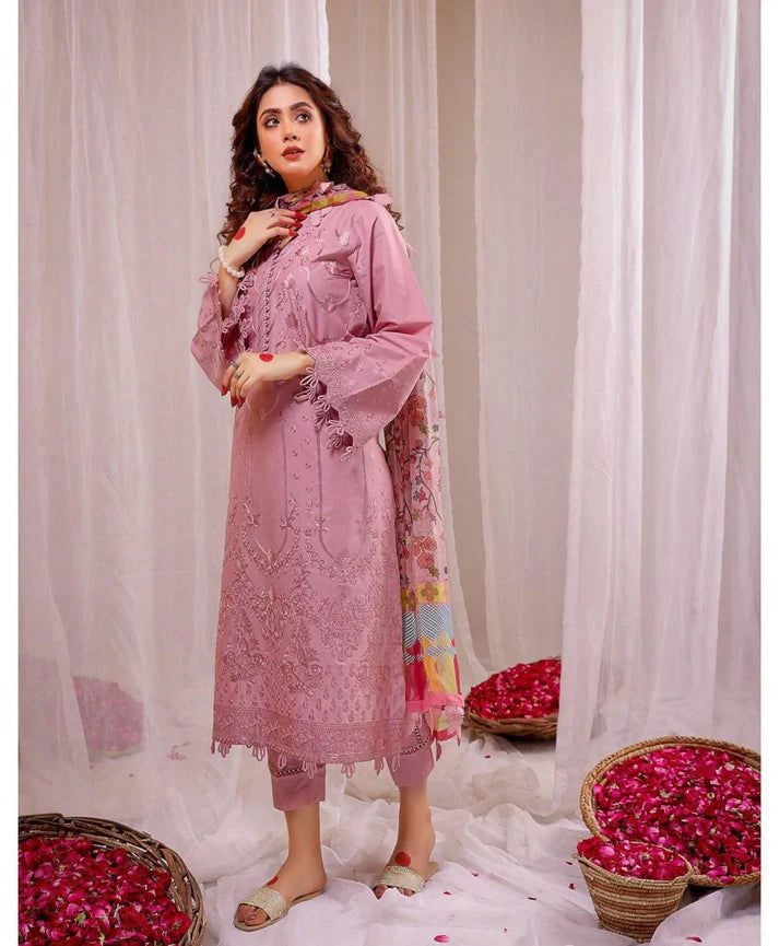 Dhanak Embroidery 3PC SUIT BTK-1003