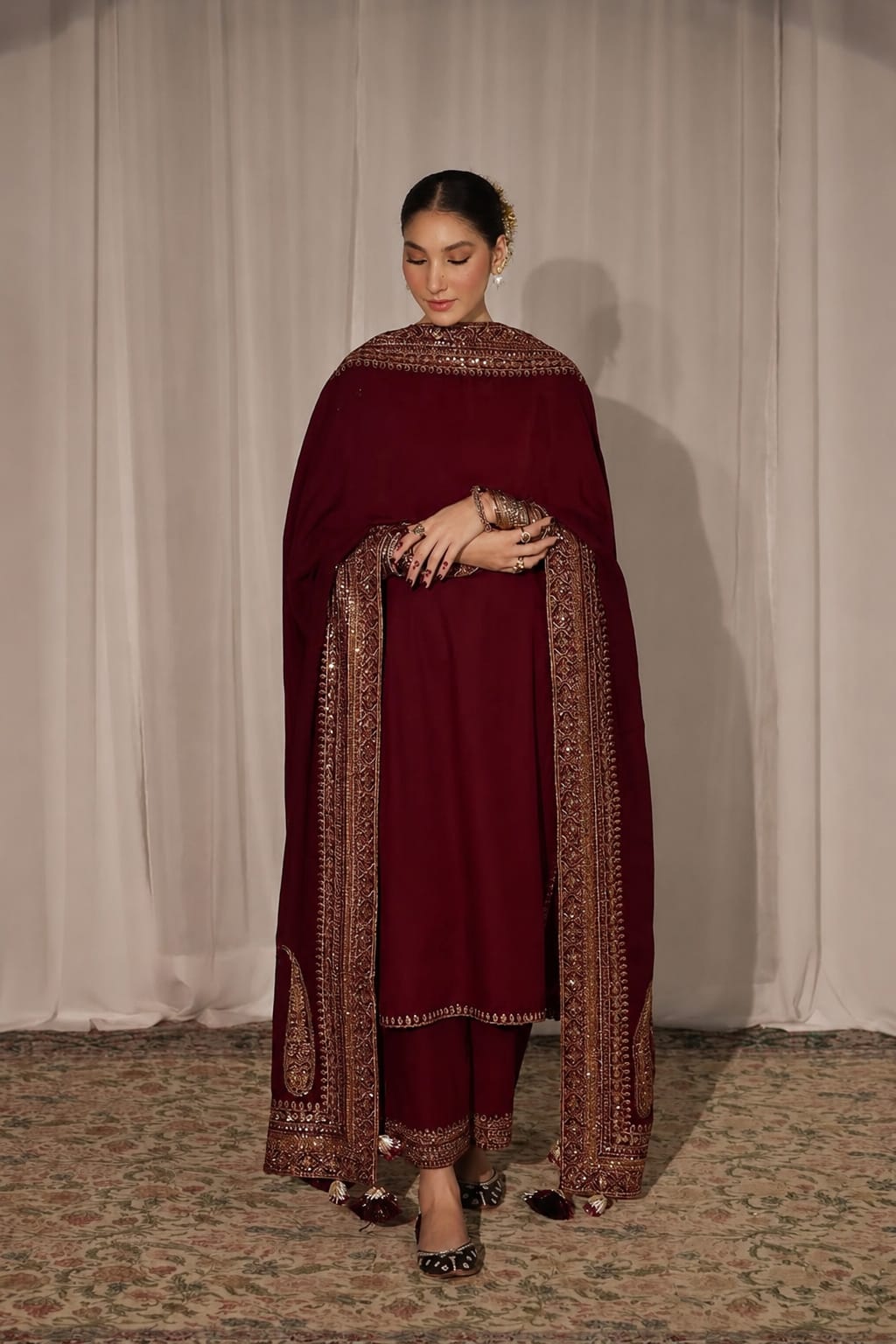 Dhanak Embroidery 3PC SUIT BTK-1025