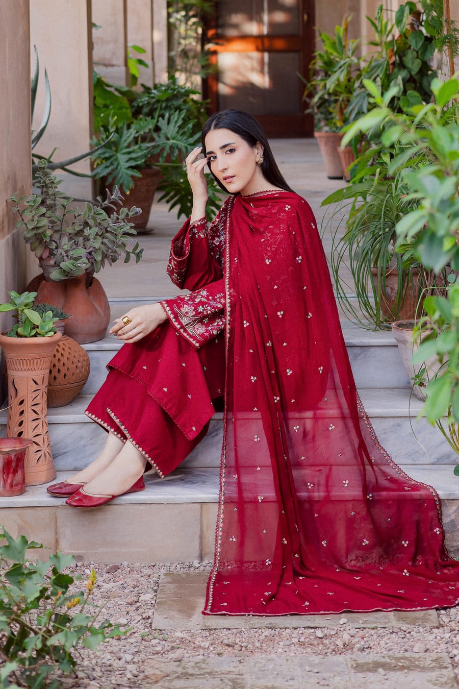 Dhanak Embroidery 3PC SUIT BTK-1018